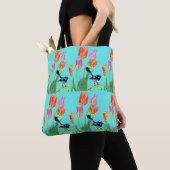 Tulip en Blue Wren Blue Floral Birthday Girl Bag Draagtas (Dichtbij)
