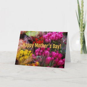 Tulip en Roos Flowers Happy Moederdag Kaart