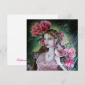 Tulip fairy square birthday card (Voorkant / Achterkant)
