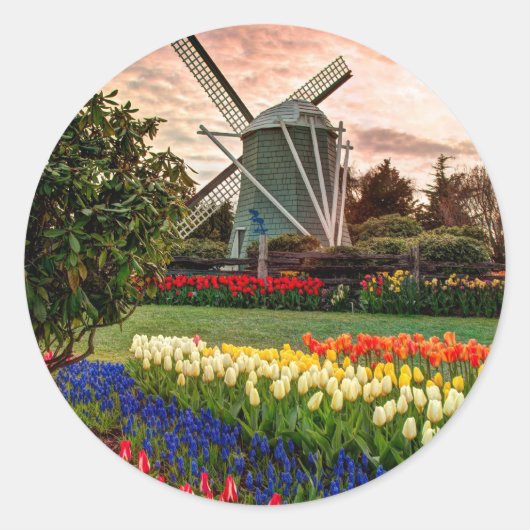 Tulip Festival Ronde Sticker (Voorkant)