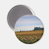Tulip Field met Mt. Hood, Oregon Magneet (Voorkant / Achterkant)
