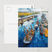 Tulip Fields with Barn and Stream Fantasy Painting Briefkaart (Voorkant / Achterkant)