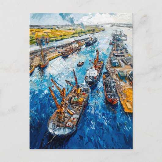 Tulip Fields with Barn and Stream Fantasy Painting Briefkaart (Voorkant)