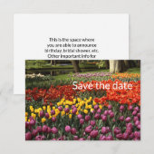 Tulip Flat Enregistrer La Carte Date (Devant / Derrière)