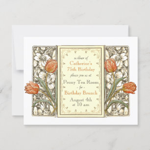  Tulip Floral Elegant Birthday Party Invita Kaart