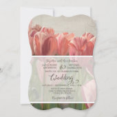 Tulip Floral Modern Spring Wedding Wood Rustic Kaart (Voorkant)