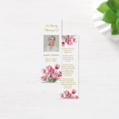 Tulip Floral Photo Funeral Memorial Bookmark (Bureau)