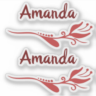 Tulip Flower Flourish Pink Burgundy Sticker