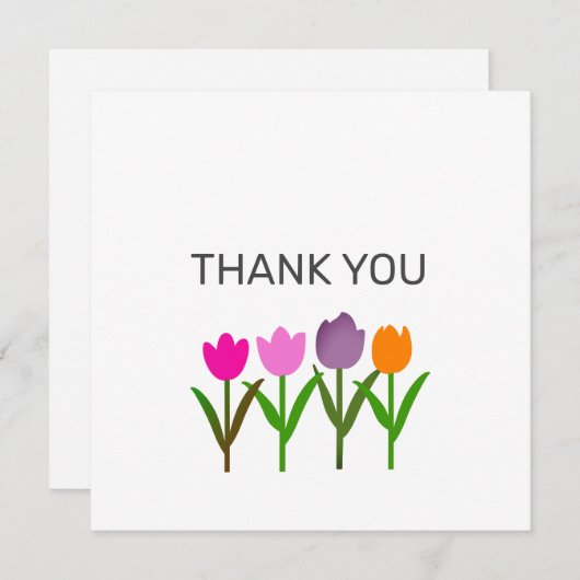 Tulip Flower Hartelijk dank Bedankkaart (Voorkant / Achterkant)