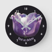 Tulip Flower With Bee Personalized   Ronde Klok (Voorkant)