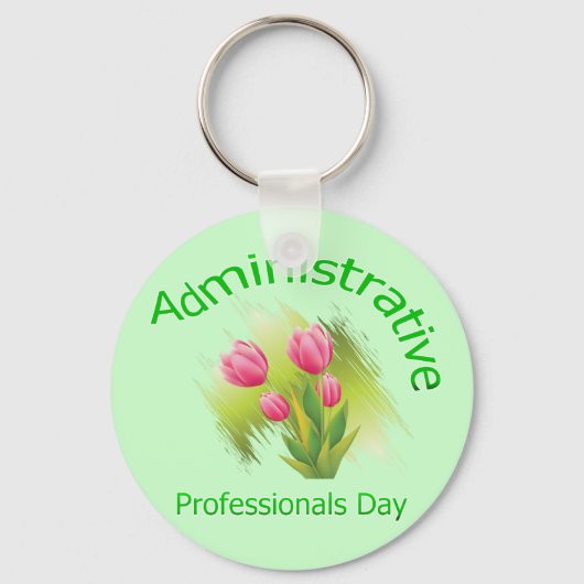Tulip Flowers Administrative Professionals Day Sleutelhanger (Voorkant)