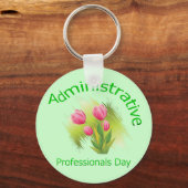 Tulip Flowers Administrative Professionals Day Sleutelhanger (Voorkant)