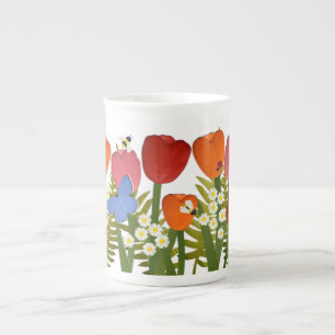 Tulip Garden 10oz Bone China Beker Porselein Kop