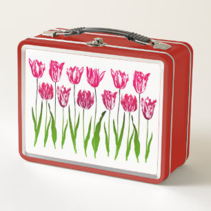 Tulip Garden Print in Shades of Fuchsia Pink en G