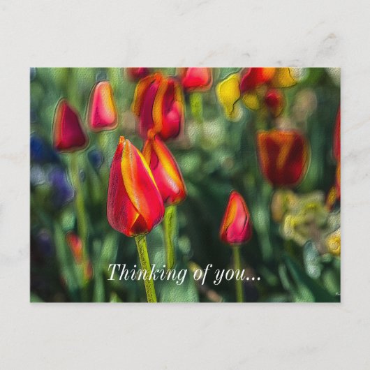 Tulip Garden Textured Pensée De Vous Carte Postale (Devant)