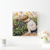 Tulip Garden Vierkante Klok (Huis)