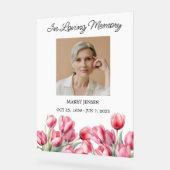Tulip Memorial Photo Funeral Acryl Bord (Hoek)