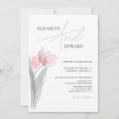 Tulip Modern Minimalist Elegant Typography Wedding Kaart (Voorkant)