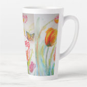 Tulip Orange Red Womans Nom Aquarelle Art Mug (Droite)