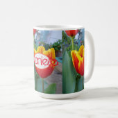 Tulip Orange Red Womans Nom Photo Art Mug (Devant droit)