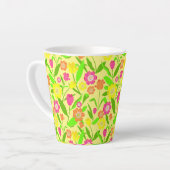 Tulip Pattered Lemon Yellow Spring Flowers Latte Mok (Linkerhoek)