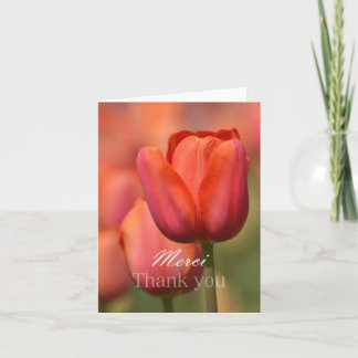 Tulip rose Merci Merci Carte pour notes