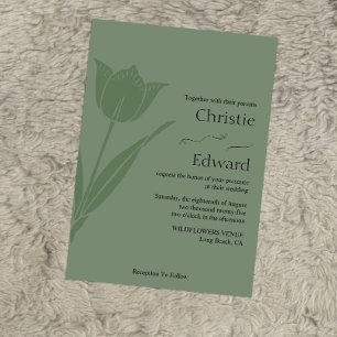 Tulip Sage Green Wedding Invitations