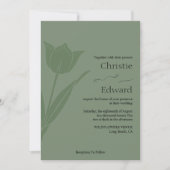 Tulip Sage Green Wedding Invitations (Devant)