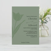 Tulip Sage Green Wedding Invitations (Debout devant)