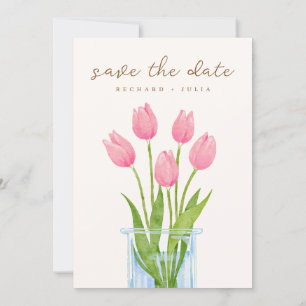TULIP Save the Date Invitation / Waterverf Floral