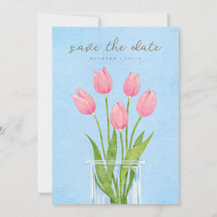 TULIP Save the Date Invitation / Waterverf Floral