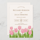 TULIP Save The Date Uitnodiging / Watercolor Bloem (Voorkant / Achterkant)