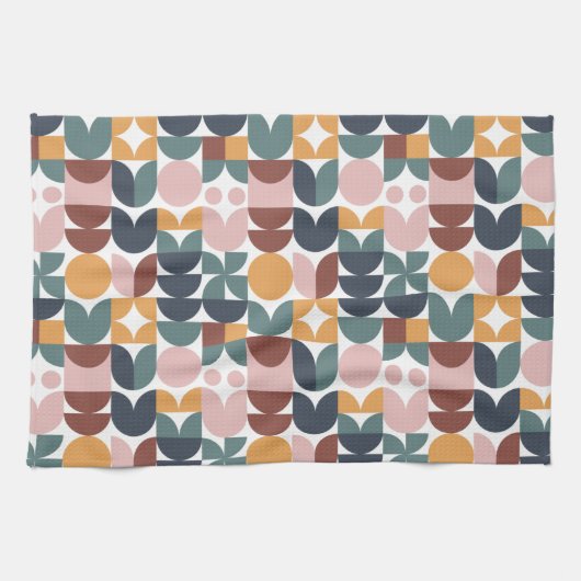 Tulip Scandinavian Modern Geometric Pattern Theedoek (Horizontaal)