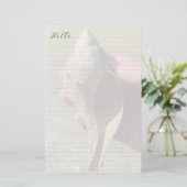 Tulip Shell Ocean Background Lined Writing Paper Briefpapier (Staand voorkant)