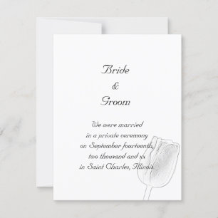 Tulip Sketch Marriage/Elopement Announement Aankondiging
