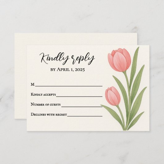 Tulip Treasure carte RSVP (Devant / Derrière)