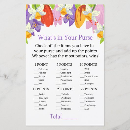 Tulip Wat zit er in je handtas? (Voorkant)