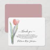 Tulipe à l'aquarelle simple Carte de remerciement (Devant / Derrière)