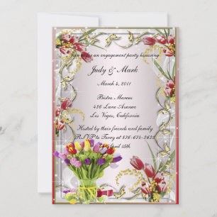 Tulipe colorée Floral Engagement Party Invitation