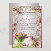 Tulipe colorée Invitation florale (Devant / Derrière)