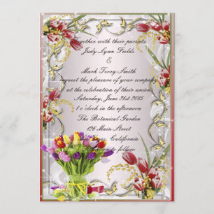 Tulipe colorée Invitation florale