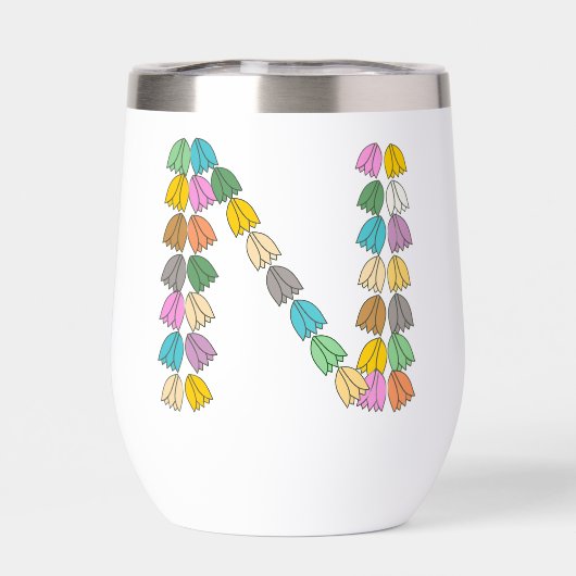 Tulipe colorée Lettrée "N" (Arrière)