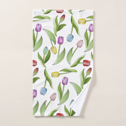 Tulipe colorée moderne (Serviette à main)