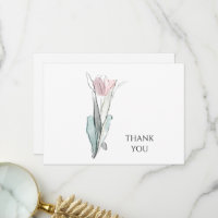 Tulipe d'aquarelle personnalisée Merci simple