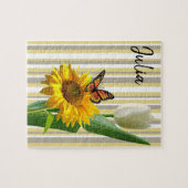 Tulipe de tournesol blanc Puzzles papillon (Horizontal)