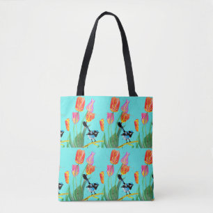 Tulipe et bleu Wren Blue Floral Sac fille d'annive