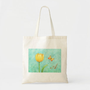 Tulipe et papillon jaunes de sac fourre-tout