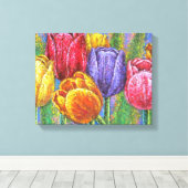 Tulipe florale toile étirée Imprime l'art mural (Insitu (Plancher de Bois))