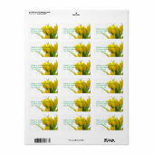 Tulipe Jaune - Étiquette d'adresse (Feuille entière)