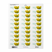 Tulipe jaune - Étiquette d'adresse de retour (Feuille entière)
